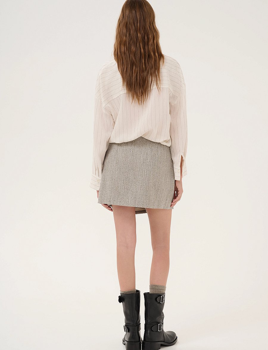 My Essential Wardrobe - EmmyMW Wrap Skirt - wickelröcke - oatmeal melange - 4