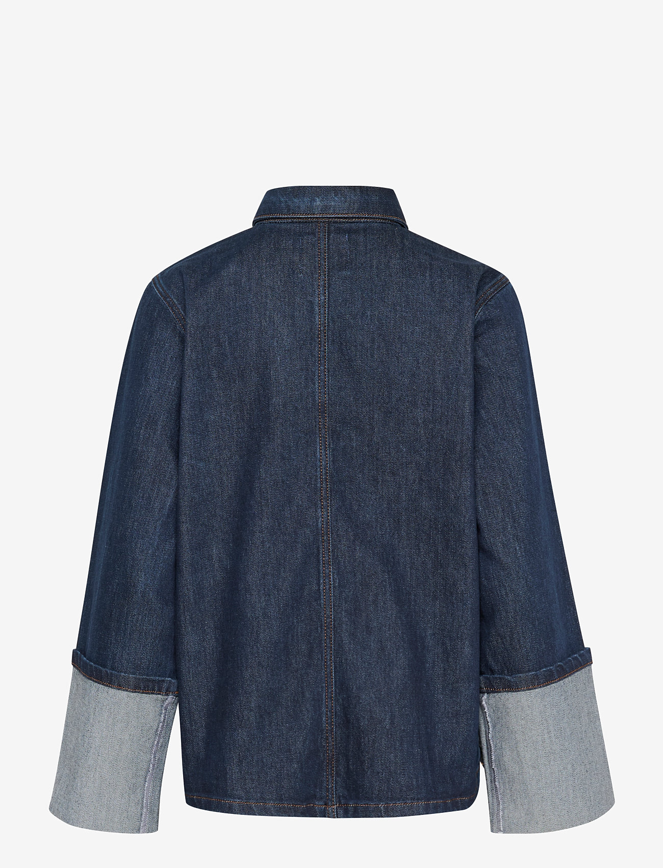 My Essential Wardrobe - AbinaMW 139 Boxy LS Blouse - långärmade blusar - dark blue un-wash - 2