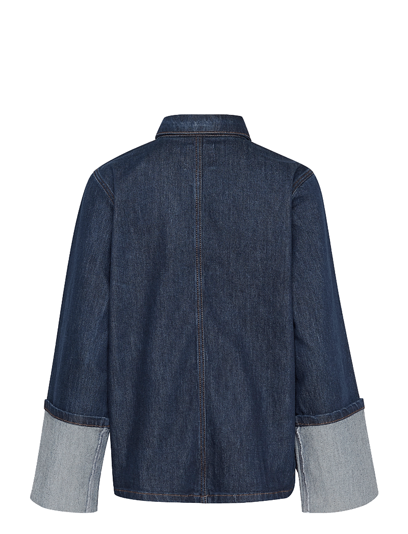 My Essential Wardrobe - AbinaMW 139 Boxy LS Blouse - långärmade blusar - dark blue un-wash - 2