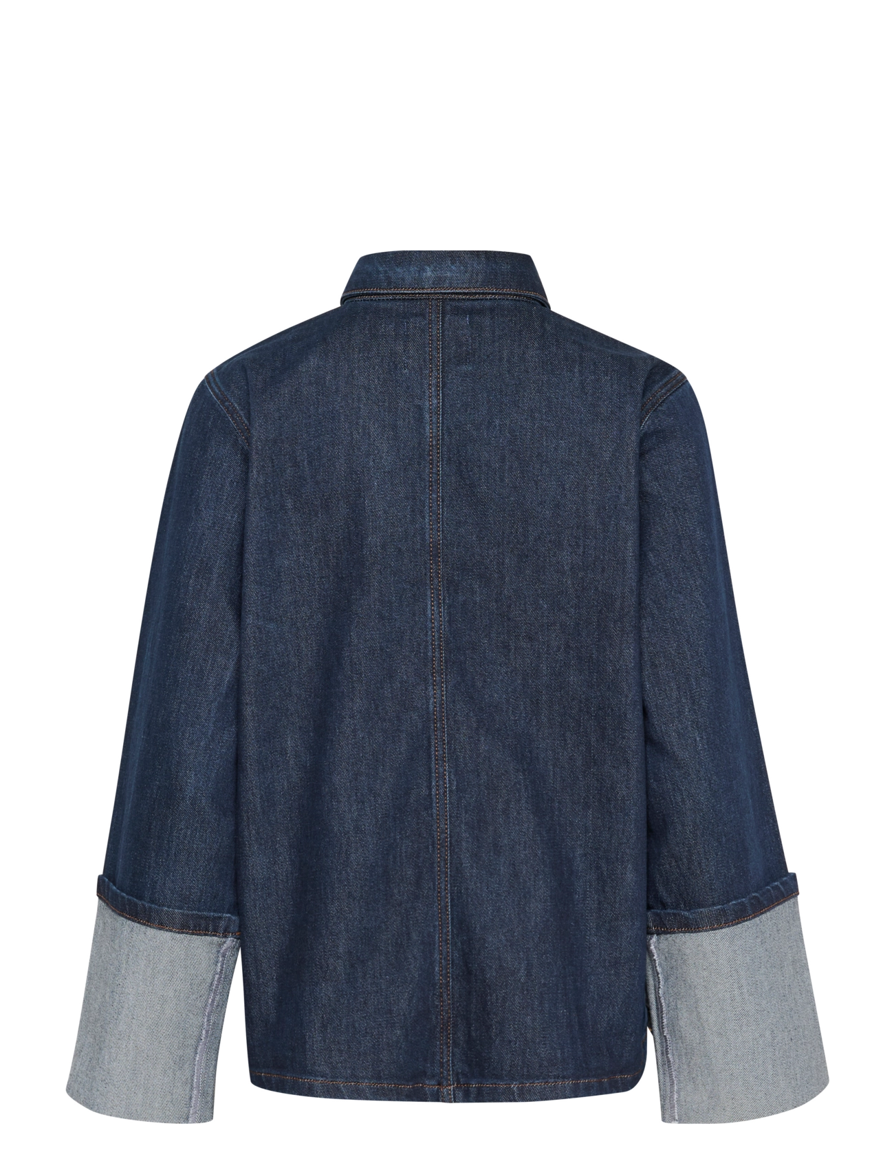 My Essential Wardrobe - AbinaMW 139 Boxy LS Blouse - langærmede bluser - dark blue un-wash - 2