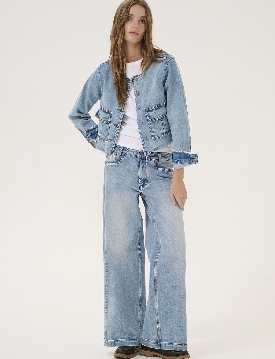 My Essential Wardrobe - DangoMW 144 Short Jacket - pavasara jakas - light blue retro wash - 3