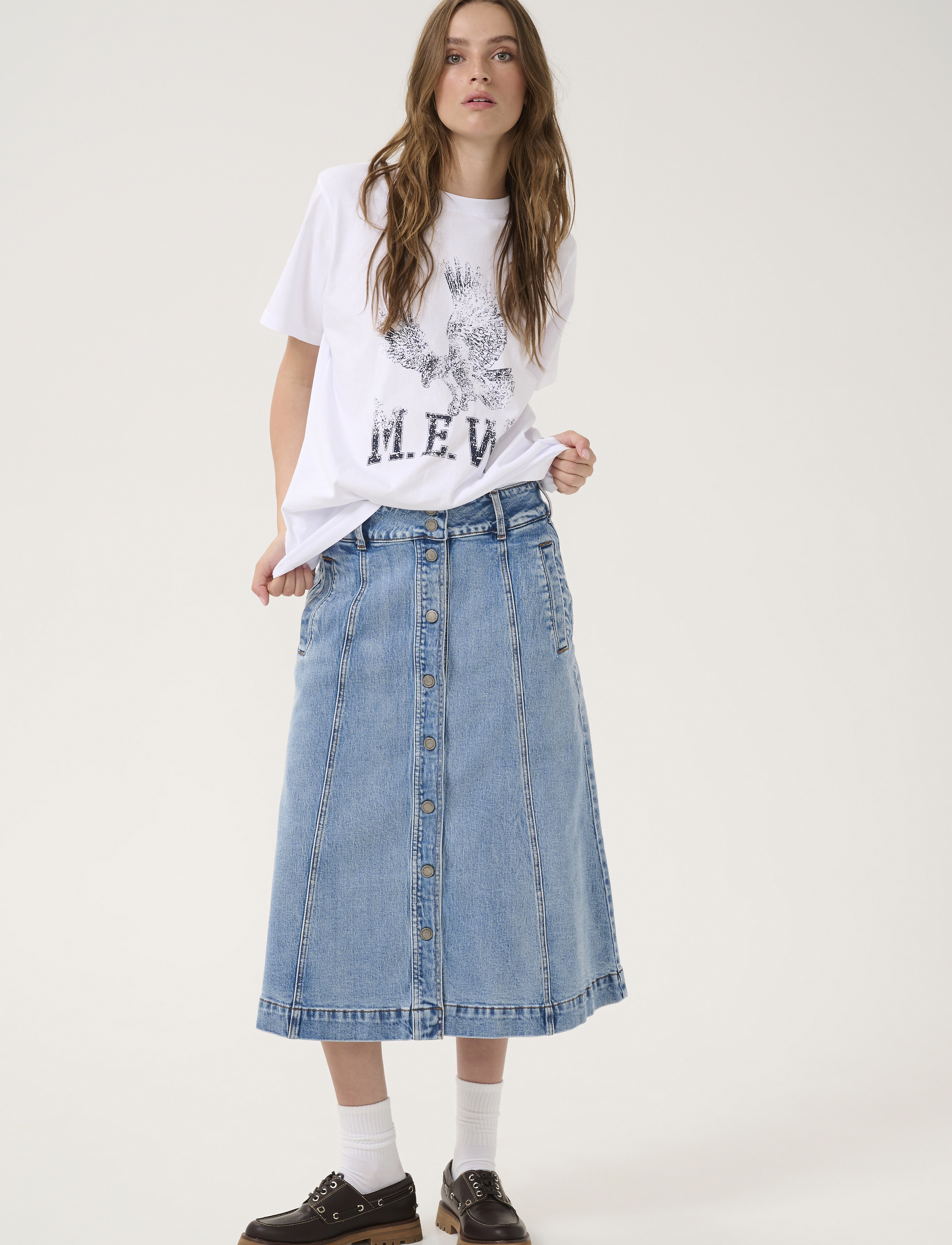 My Essential Wardrobe - DangoMW 144 Skirt - jeanskjolar - light blue retro wash - 3