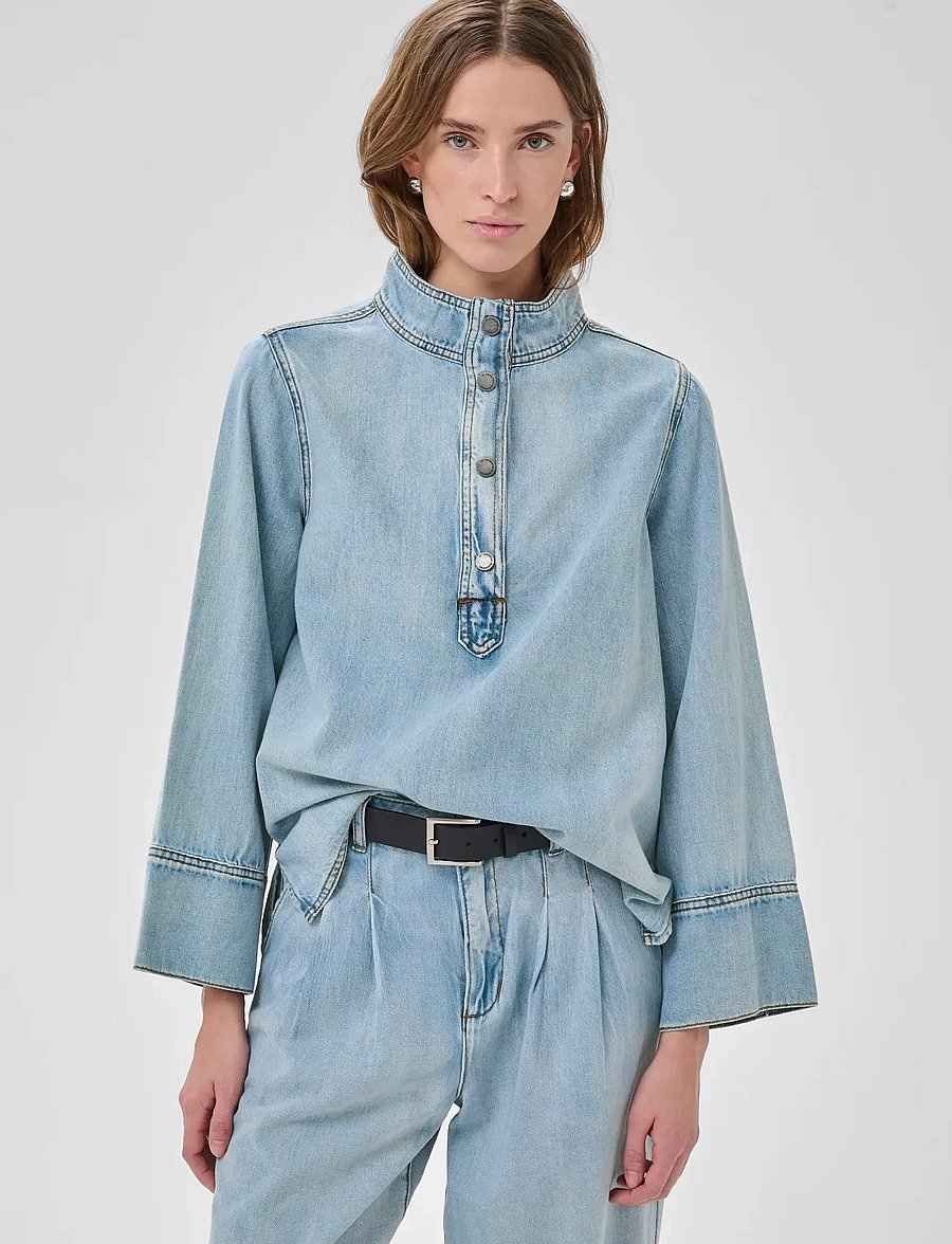 My Essential Wardrobe - HilmaMW 171 Boxy Blouse - teksasärgid - light blue wash - 0