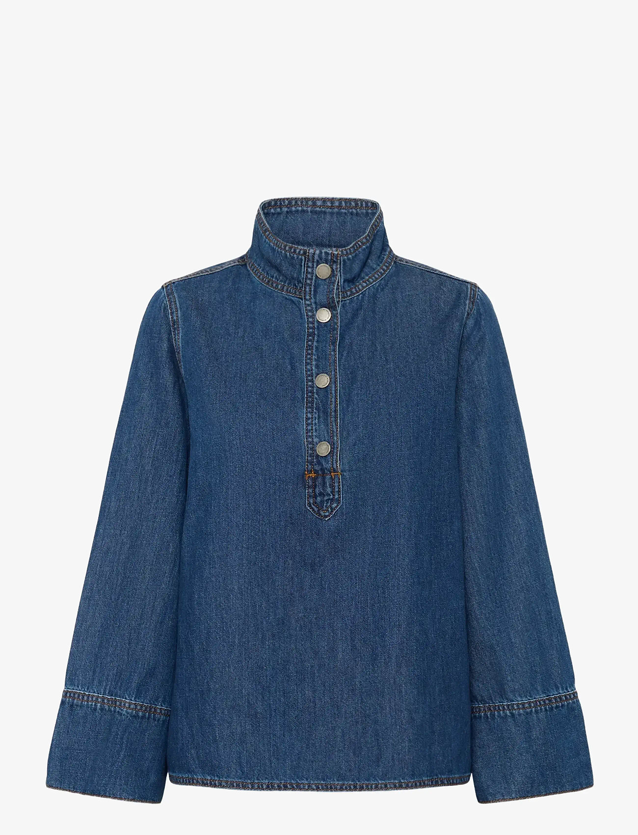 My Essential Wardrobe - HilmaMW 171 Boxy Blouse - denimskjorter - medium blue wash - 1