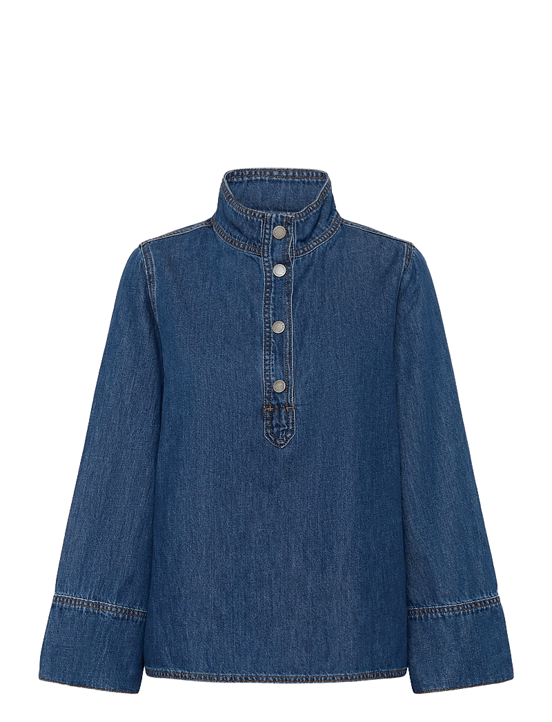 My Essential Wardrobe - HilmaMW 171 Boxy Blouse - denimskjorter - medium blue wash - 1