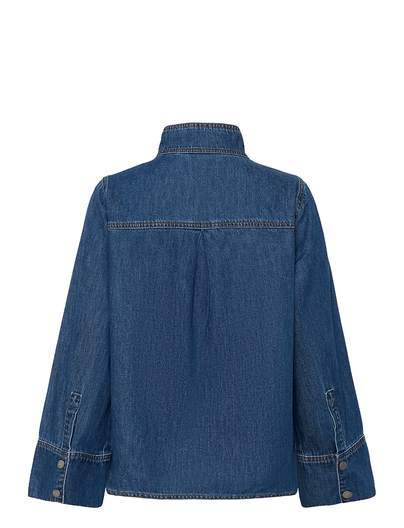 My Essential Wardrobe - HilmaMW 171 Boxy Blouse - denimskjorter - medium blue wash - 2