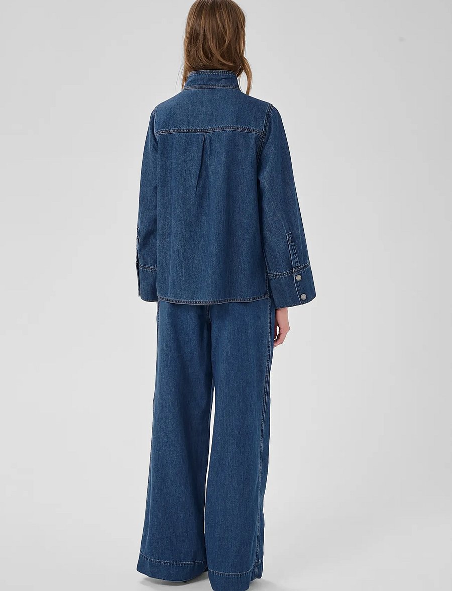 My Essential Wardrobe - HilmaMW 171 Boxy Blouse - denimskjorter - medium blue wash - 4