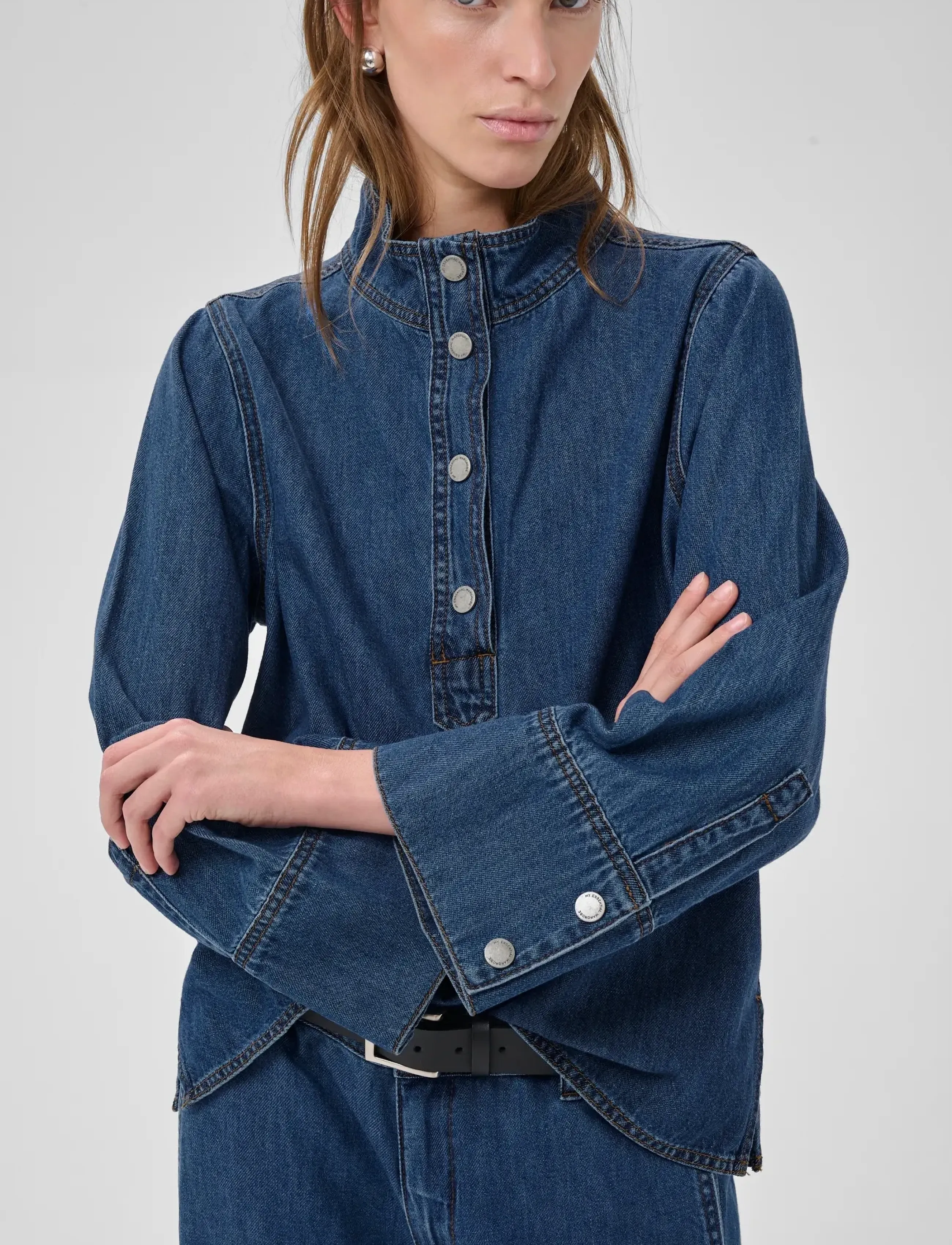 My Essential Wardrobe - HilmaMW 171 Boxy Blouse - jeanshemden - medium blue wash - 5