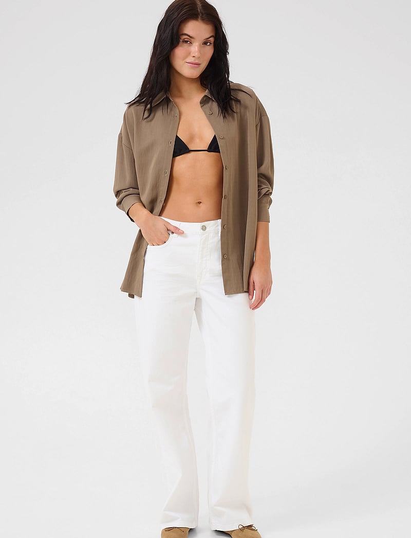 My Essential Wardrobe - LouisMW 131 High Wide - laia säärega teksad - bright white - 3