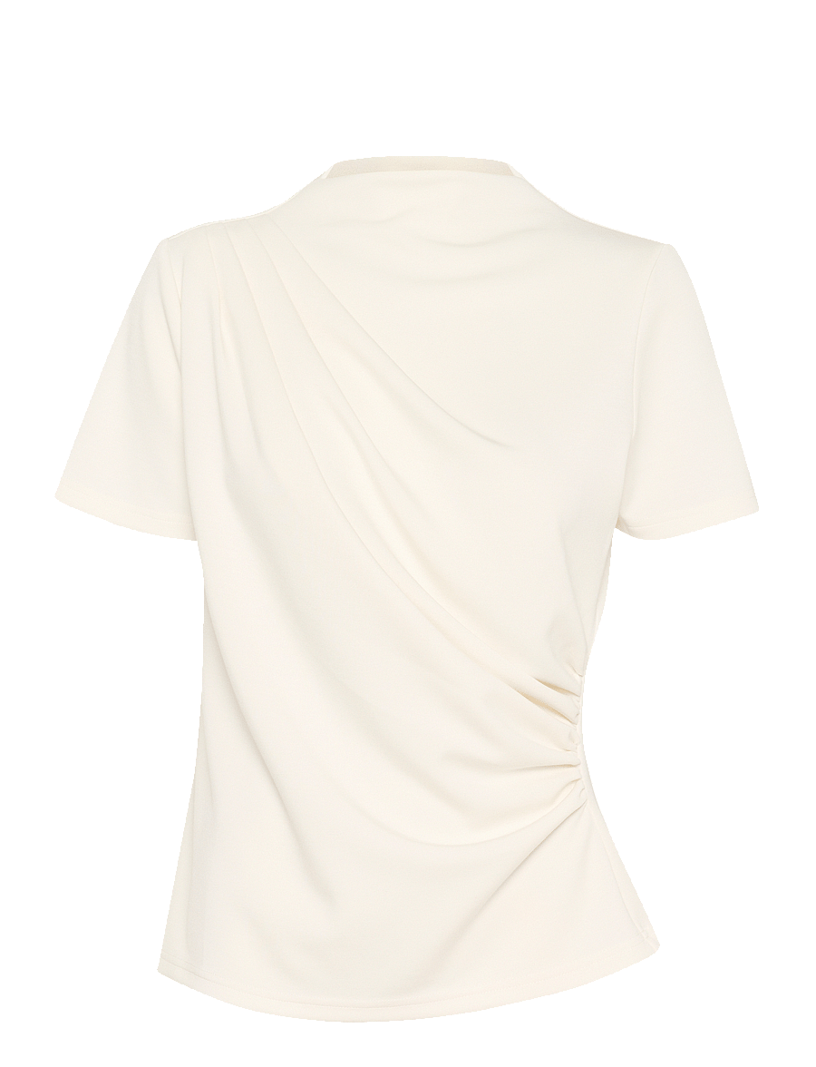 My Essential Wardrobe - HelleMW Tee - kurzärmelige blusen - snow white - 1