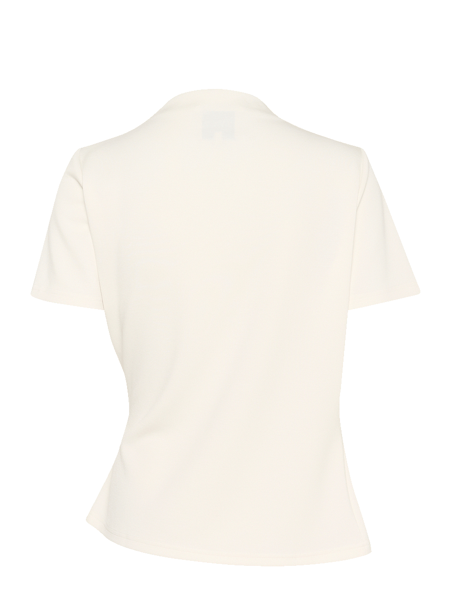 My Essential Wardrobe - HelleMW Tee - kurzärmelige blusen - snow white - 2