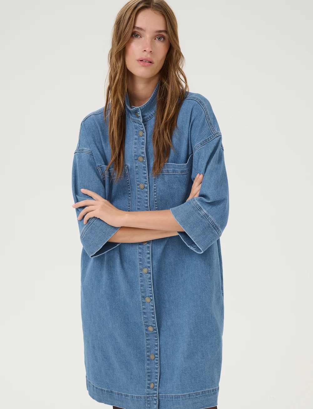 My Essential Wardrobe - LaraMW 115 Dress - jeanskleider - medium blue wash - 0
