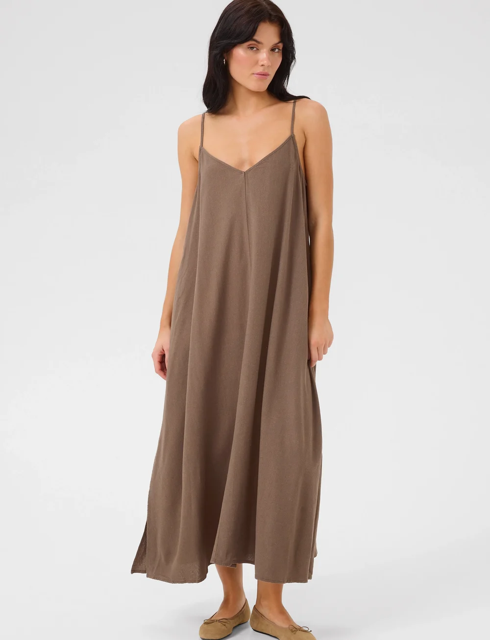 My Essential Wardrobe - DiasMW Nelly Strap Dress - midimekot - walnut - 0