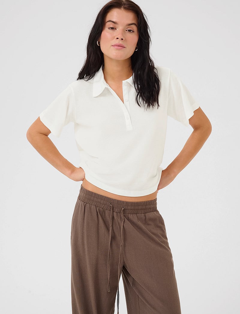 My Essential Wardrobe - AbbyMW Polo Tee - poloshirts - snow white - 0