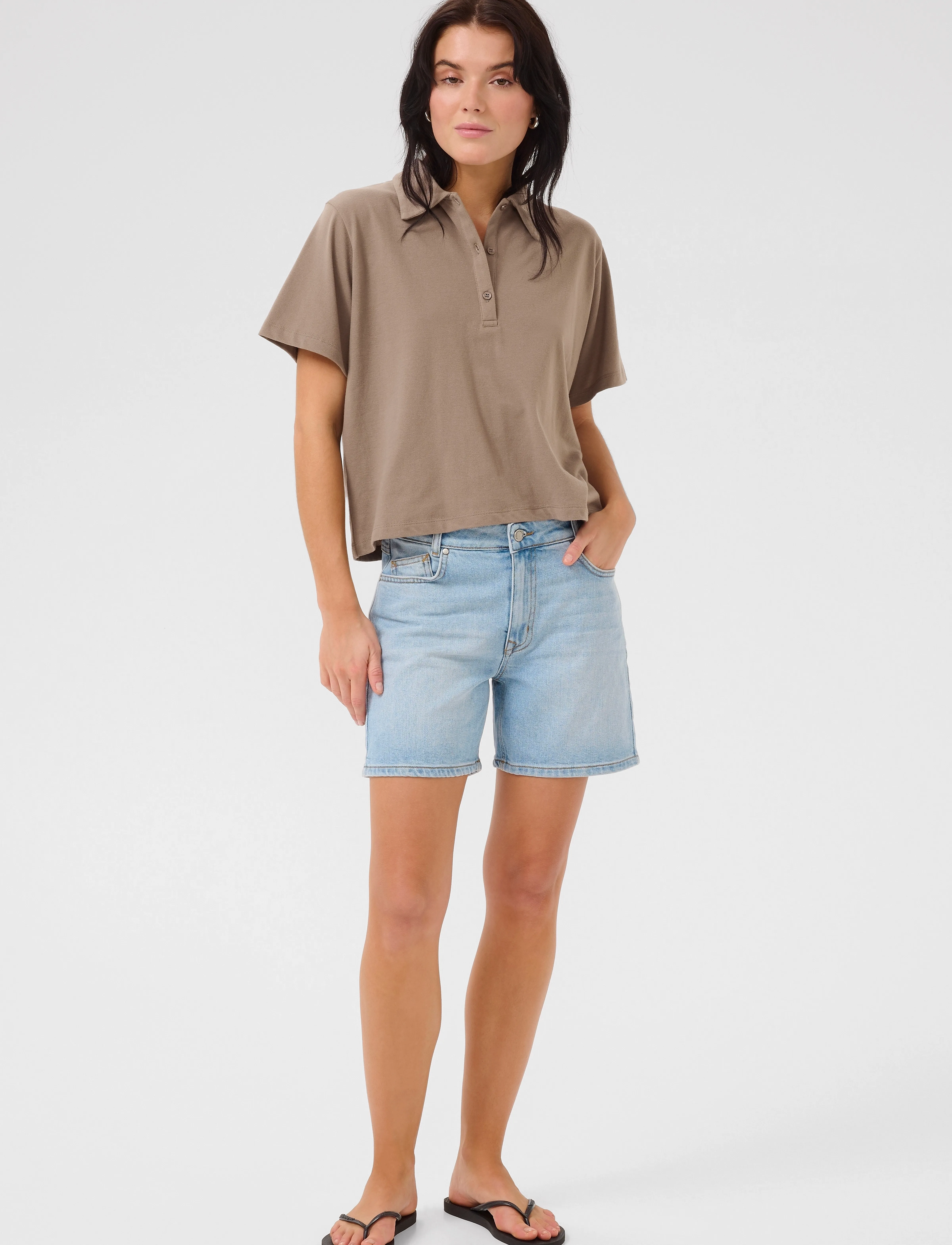 My Essential Wardrobe - AbbyMW Polo Tee - poloer - walnut - 3