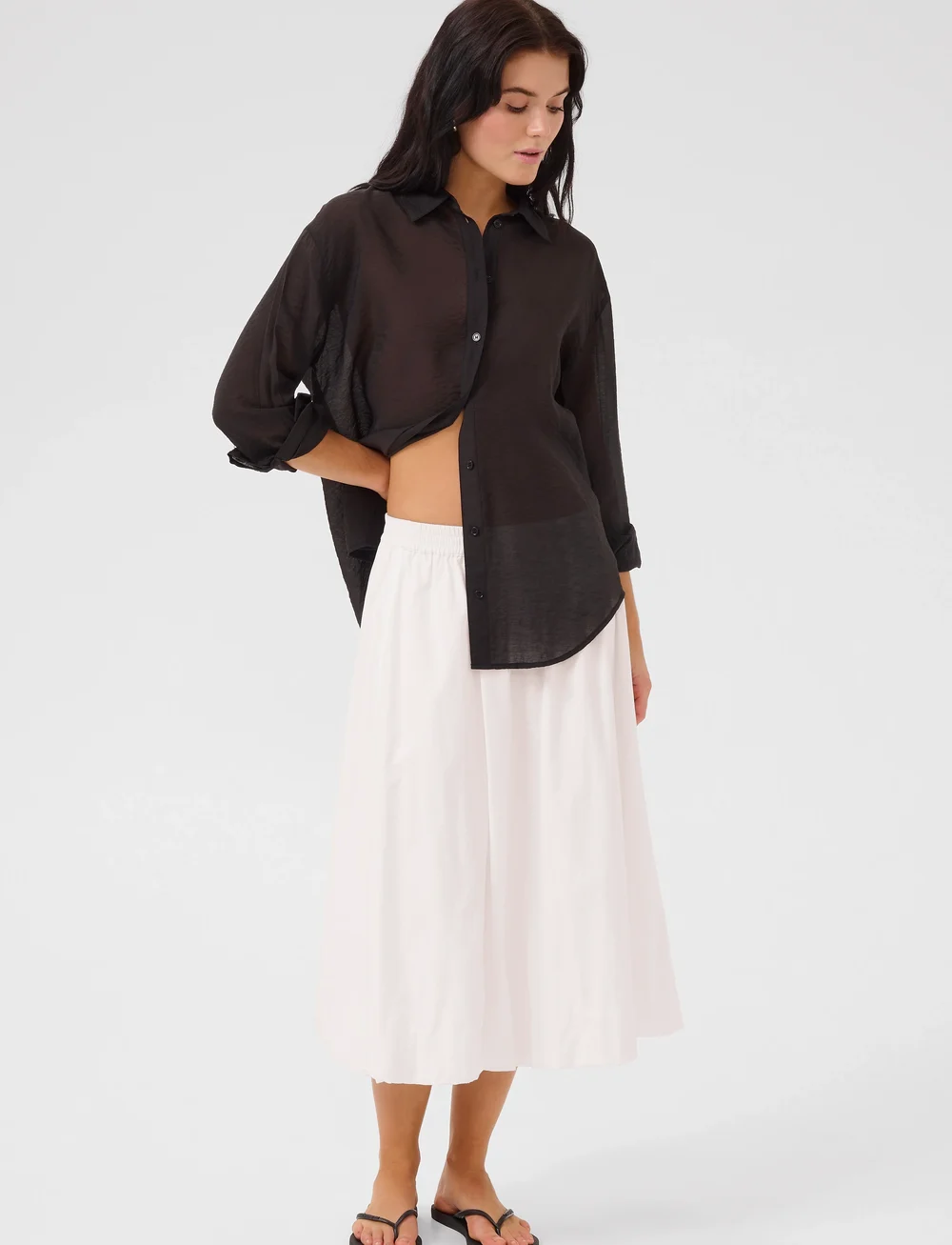 My Essential Wardrobe - SunnaMW Baloon Skirt - midi kjolar - bright white - 3