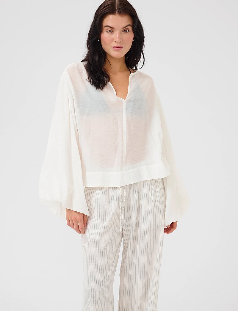 My Essential Wardrobe - LiloMW Blouse - langärmlige blusen - snow white - 0