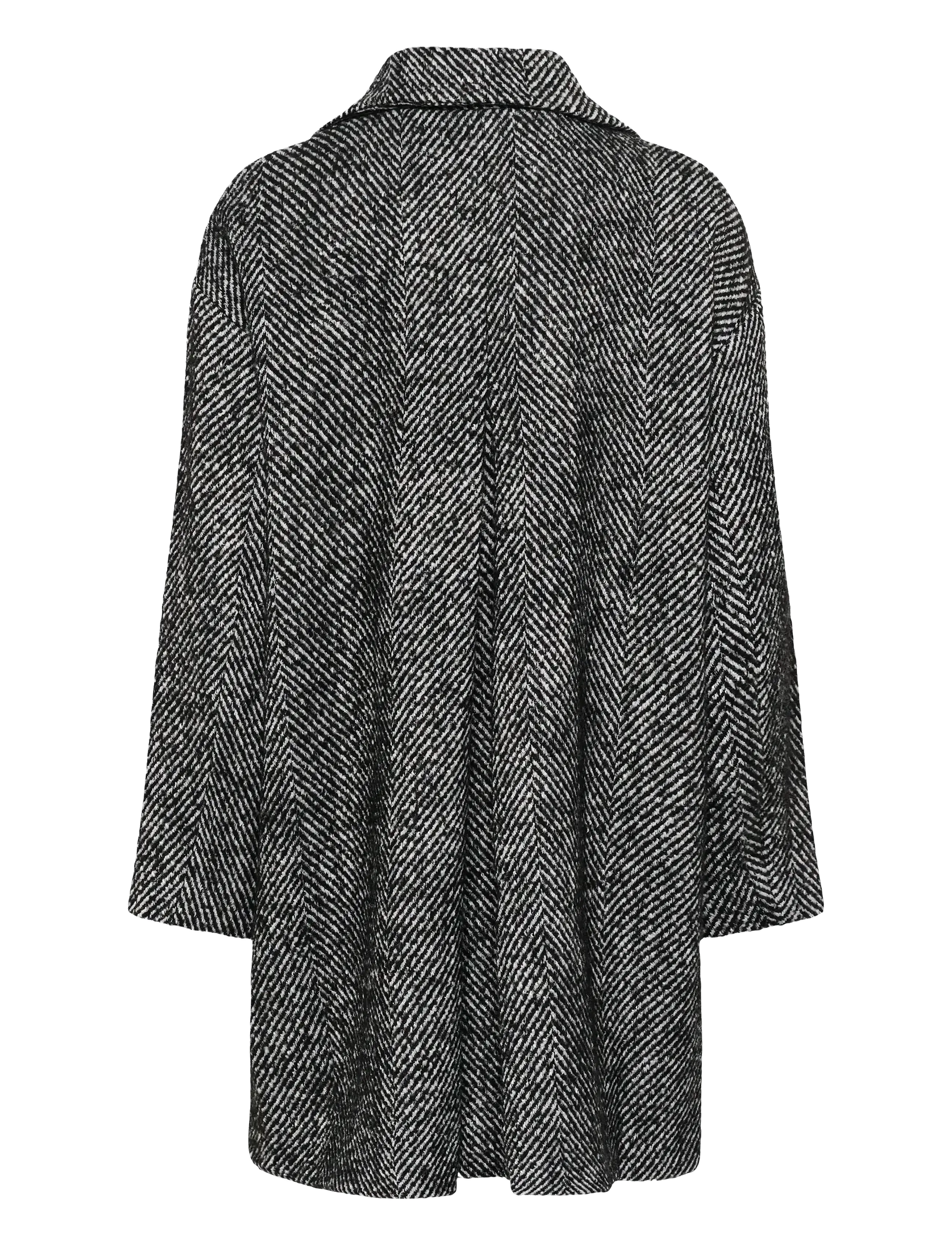 My Essential Wardrobe - MaggieMW Knee Coat - kappor - black - off white combo - 2