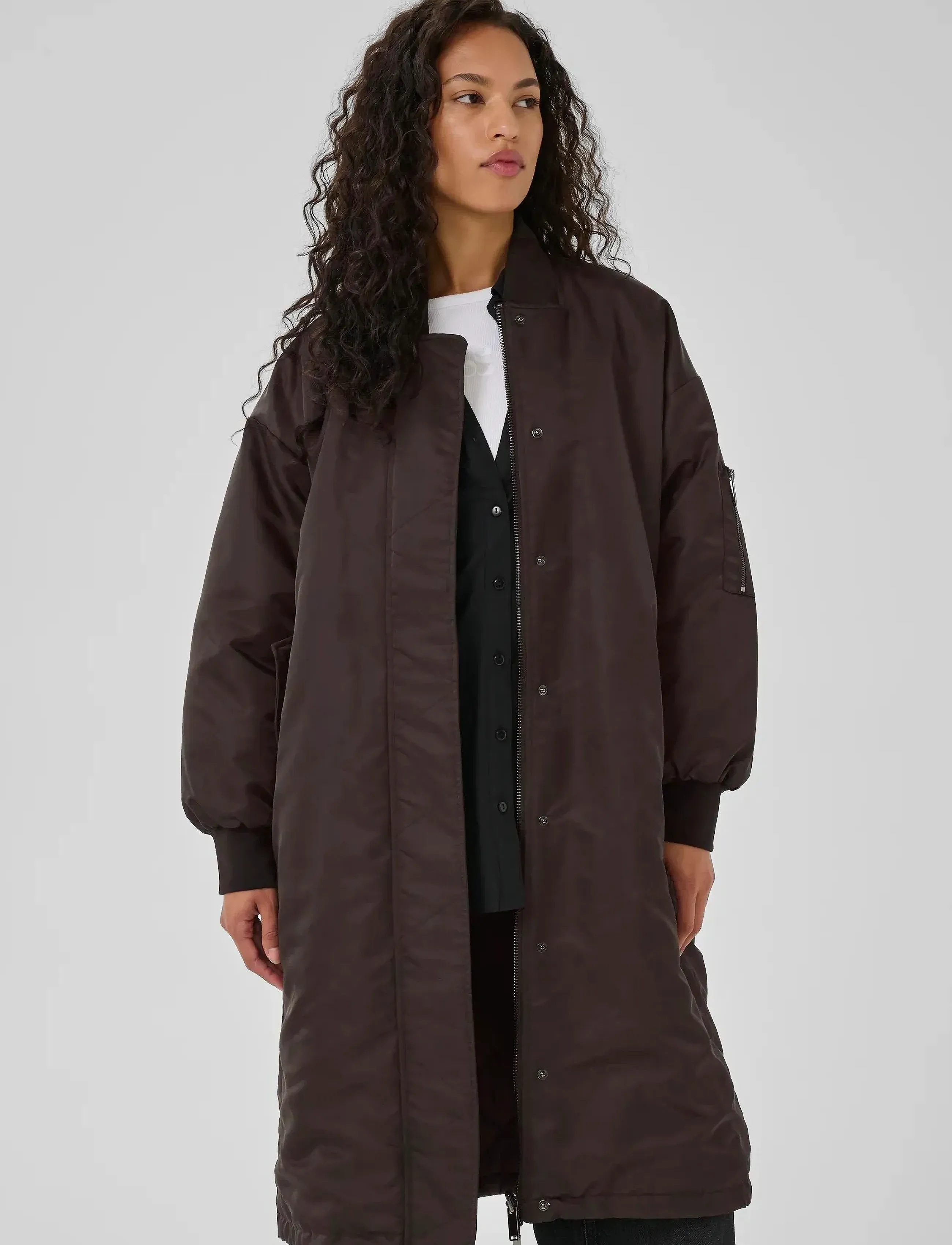 My Essential Wardrobe HelgaMW Reversable Long Jacket - Transitional Layering - ESPRESSO / brown