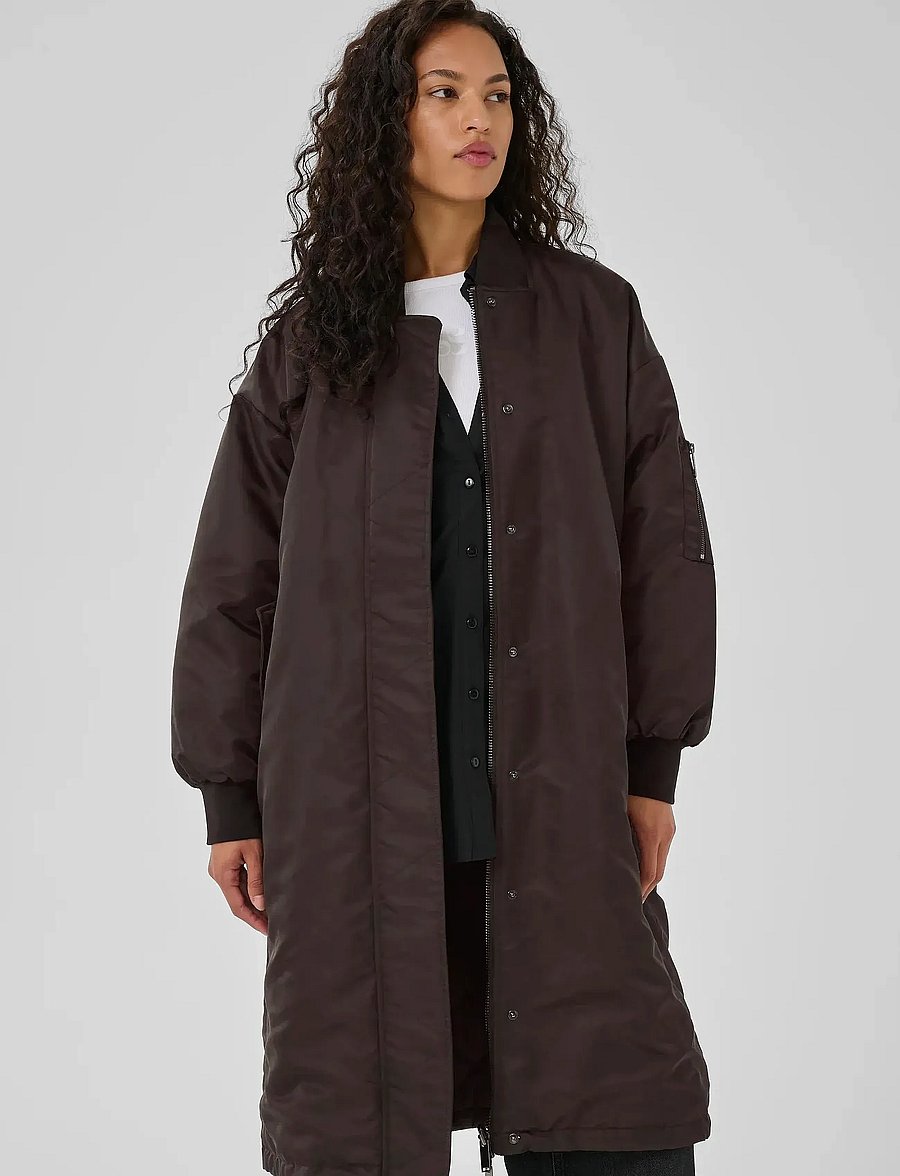 My Essential Wardrobe - HelgaMW Reversable Long Jacket - bomberjackor - espresso - 0