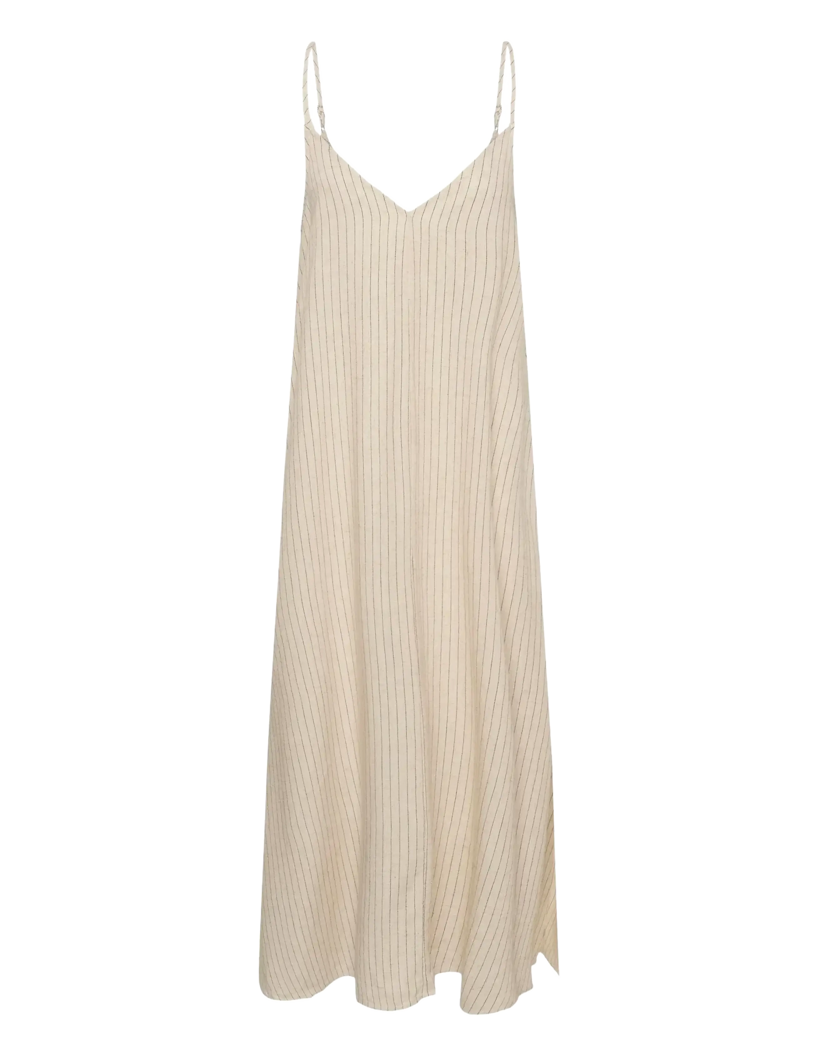 My Essential Wardrobe - JannieMW Nelly Strap Dress - „slip" suknelės - oatmeal w. black stripe - 1