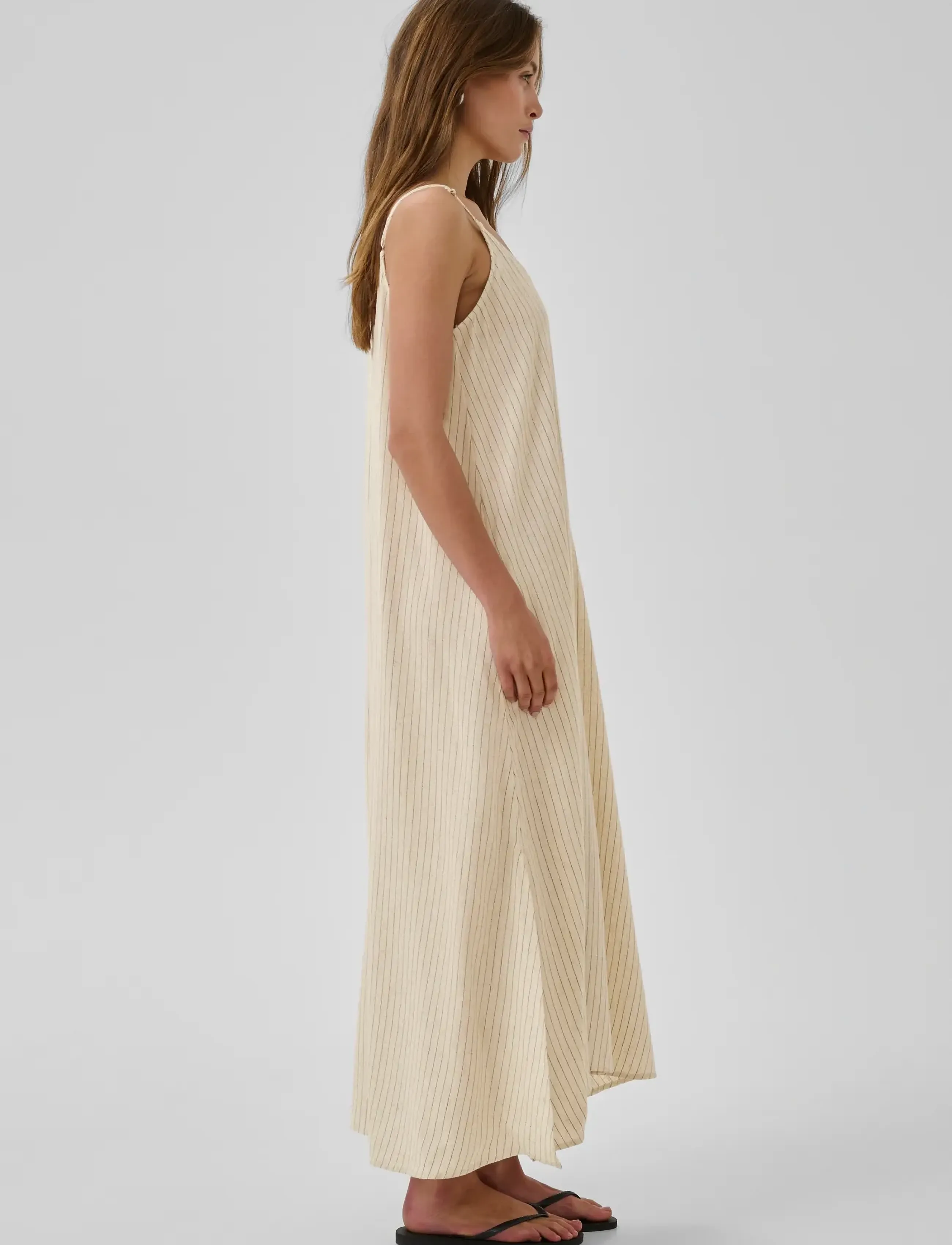 My Essential Wardrobe JannieMW Nelly Strap Dress - My Essential Wardrobe - OATMEAL W. BLACK STRIPE / beige