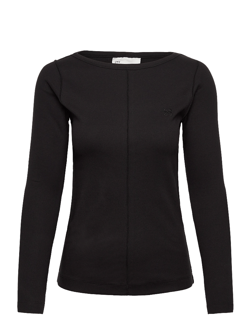 My Essential Wardrobe - MandyMW Boatneck LS Blouse - långärmade toppar - black - 0