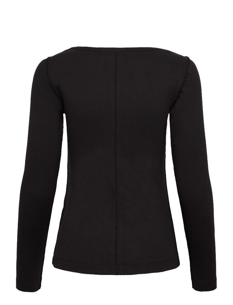 My Essential Wardrobe - MandyMW Boatneck LS Blouse - långärmade toppar - black - 1