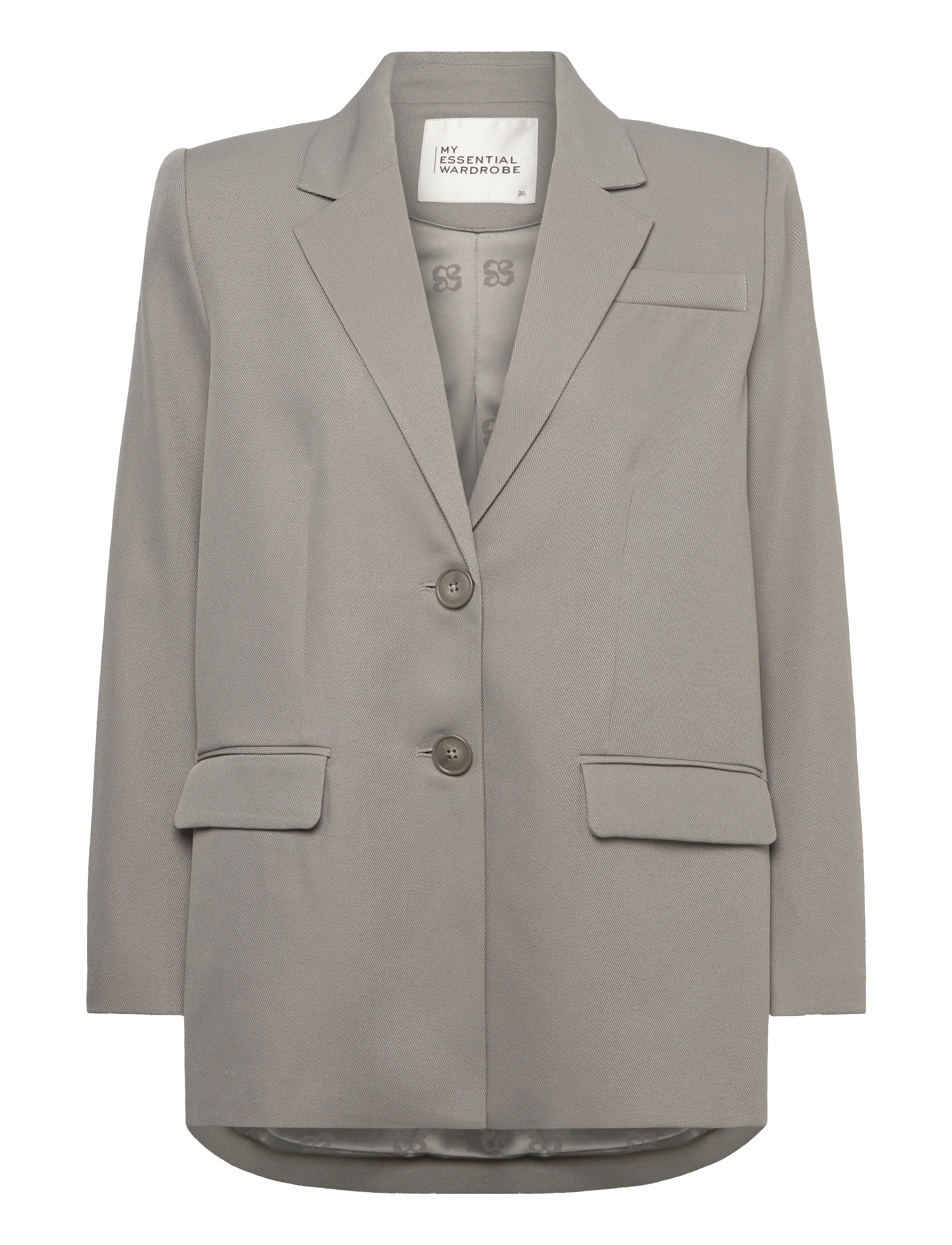 My Essential Wardrobe Disamw Emmy Blazer, 46, Grey, Blazere > Enkeltradede Blazere, Dame