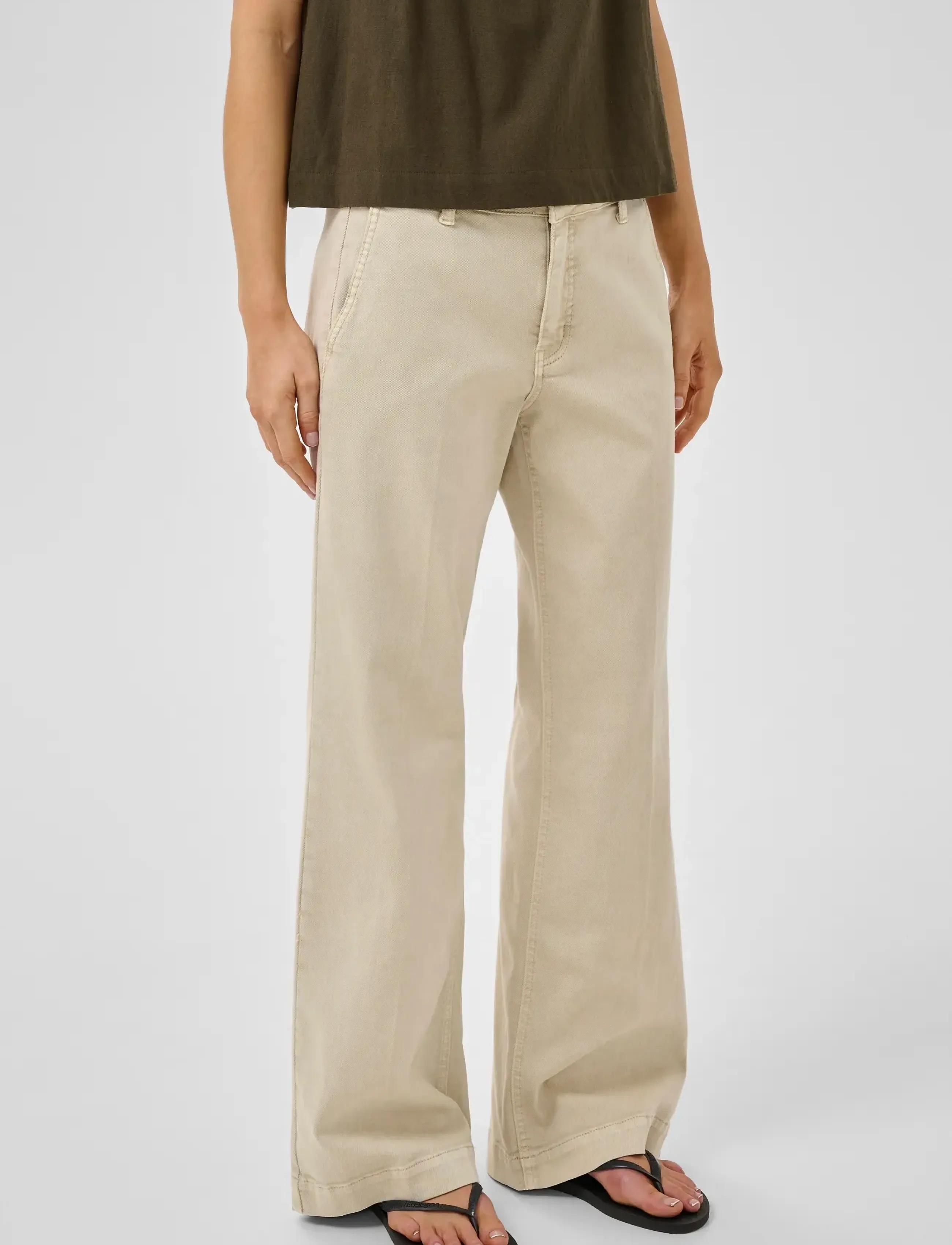 My Essential Wardrobe Pant Wide MWLara 149 - Transitional Layering - OATMEAL / beige