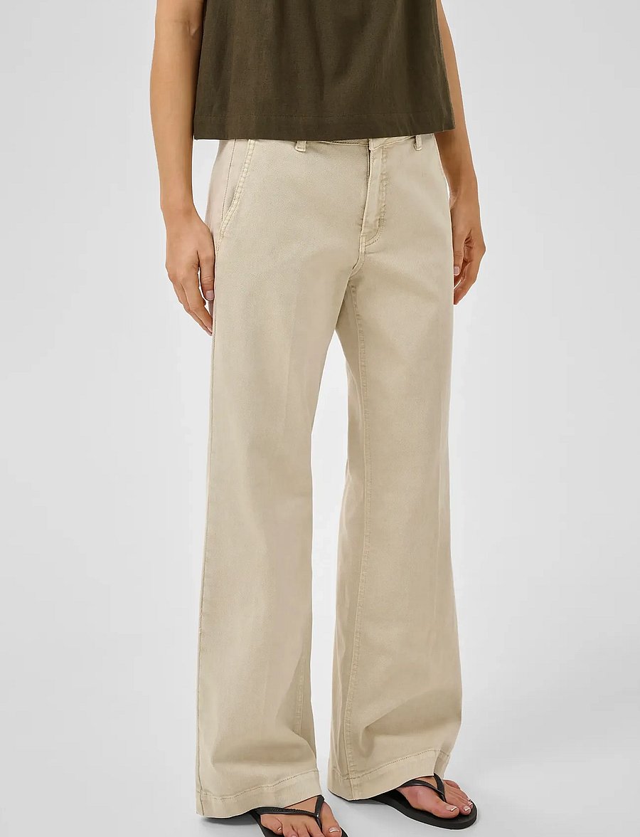 My Essential Wardrobe - Pant Wide MWLara 149 - sirged püksid - oatmeal - 0