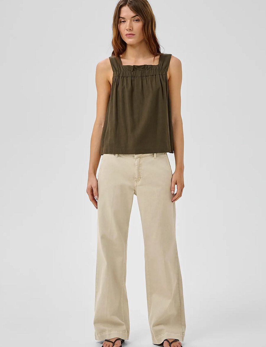 My Essential Wardrobe - Pant Wide MWLara 149 - sirged püksid - oatmeal - 3
