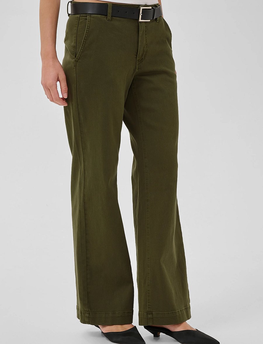 My Essential Wardrobe - Pant Wide MWLara 149 - straight leg trousers - olive night - 2