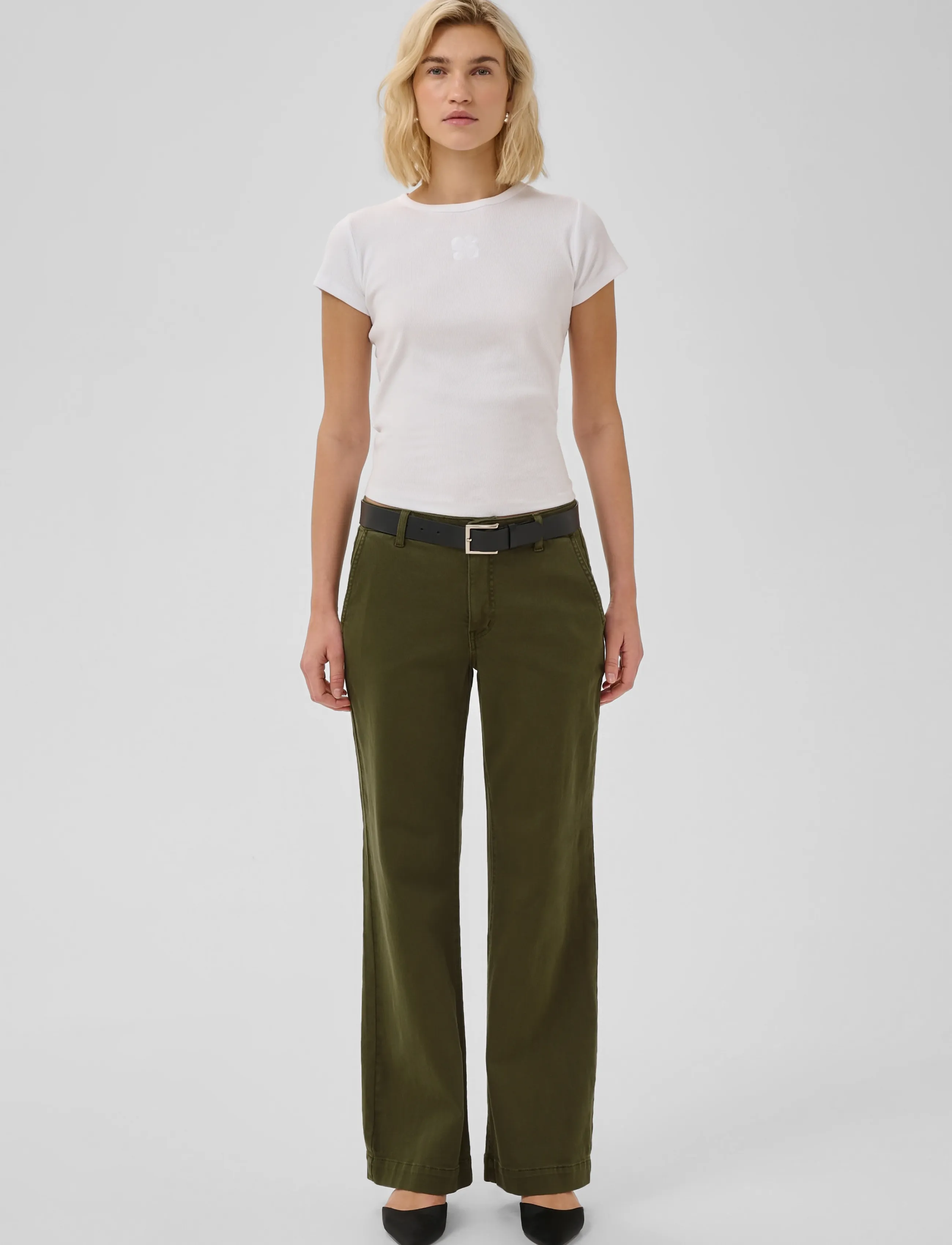 My Essential Wardrobe - Pant Wide MWLara 149 - raka byxor - olive night - 3