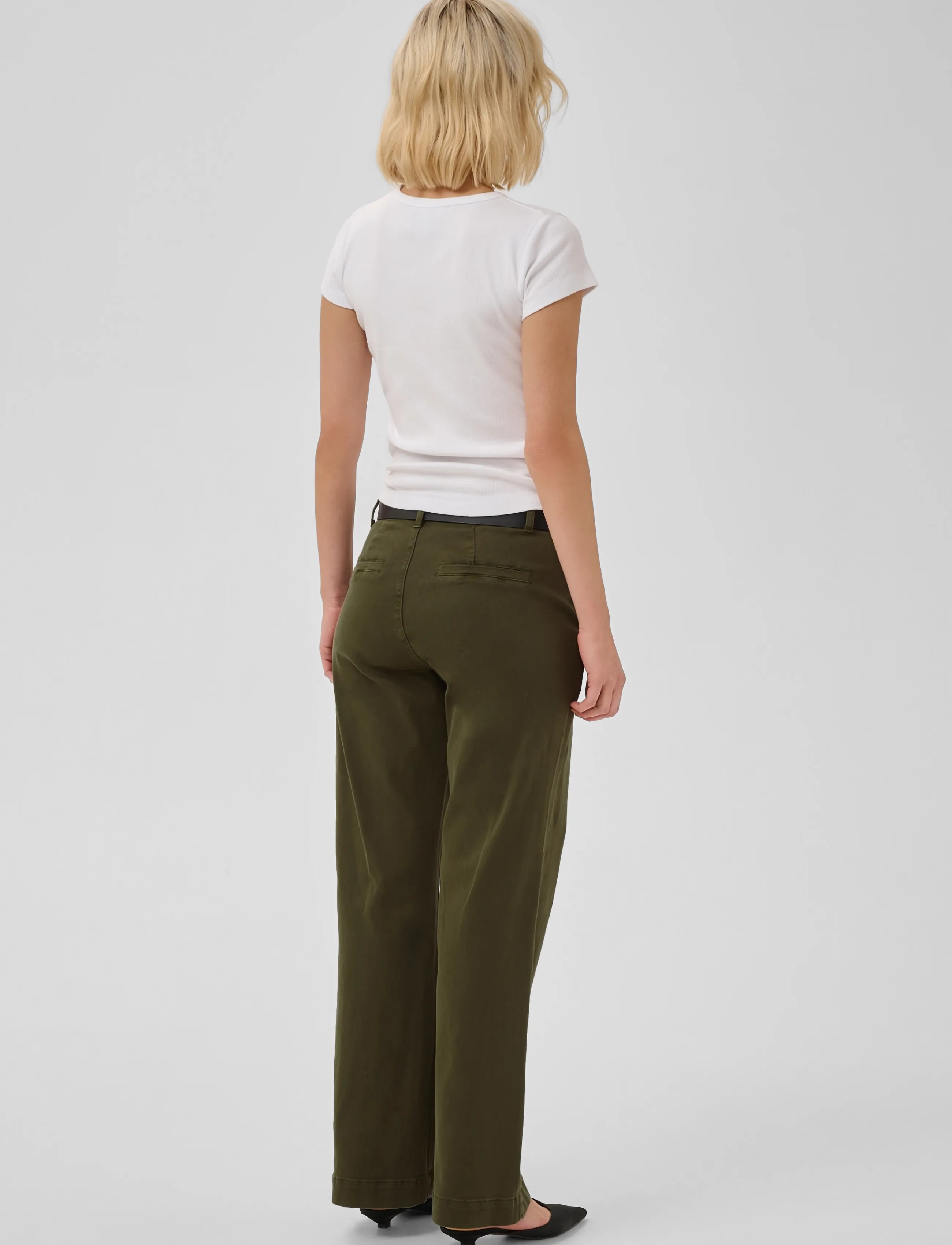 My Essential Wardrobe - Pant Wide MWLara 149 - raka byxor - olive night - 4