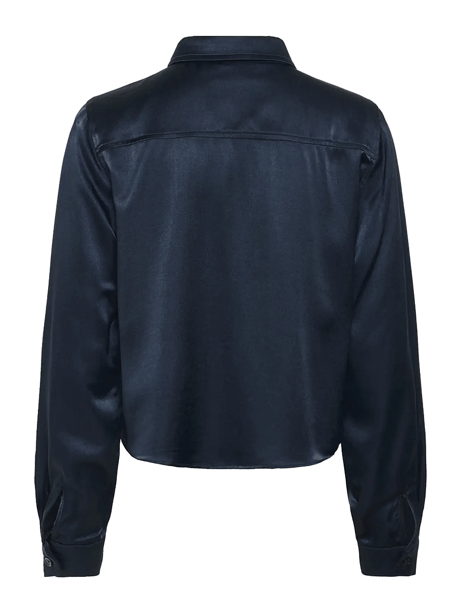 My Essential Wardrobe - EstelleMW Short Shirt - langærmede skjorter - after midnight - 2