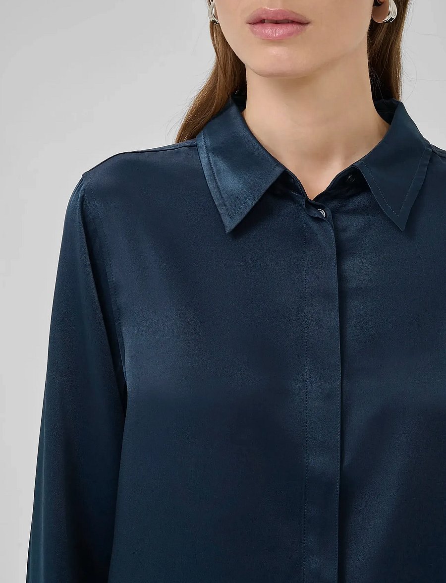 My Essential Wardrobe - EstelleMW Short Shirt - langærmede skjorter - after midnight - 5