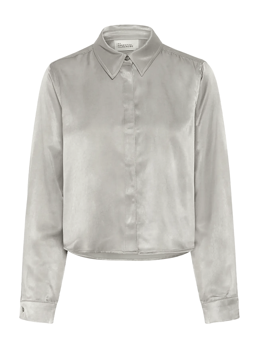 My Essential Wardrobe - EstelleMW Short Shirt - langærmede skjorter - moon mist - 1