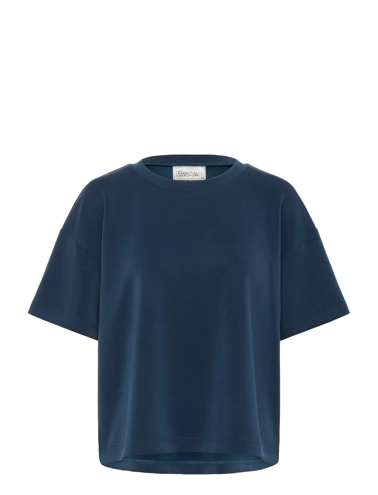 MY ESSENTIAL WARDROBE Hellemw Emb Boxy Tee Blau - M/L - Damen
