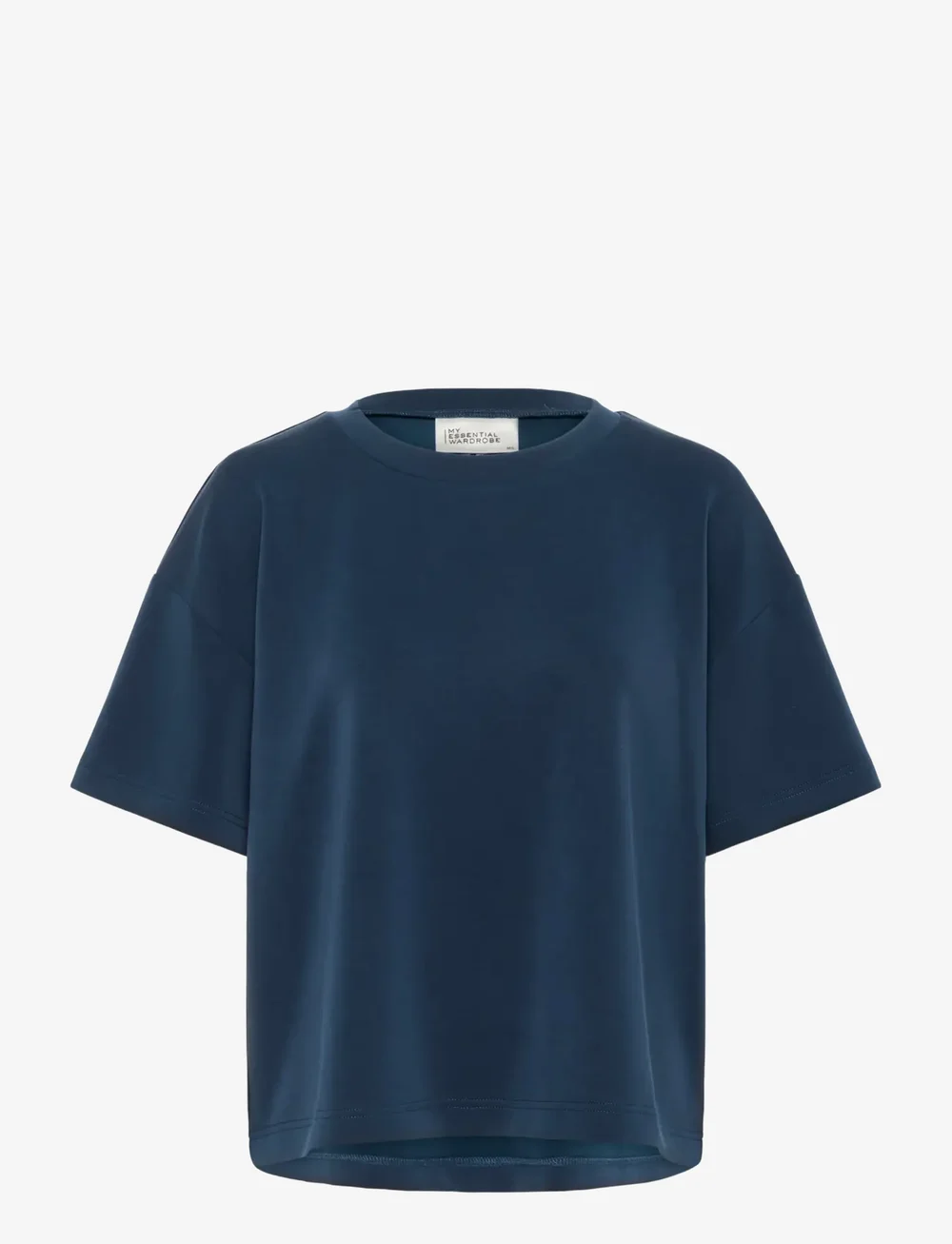 My Essential Wardrobe - HelleMW EMB Boxy Tee - t-shirts - after midnight - 1