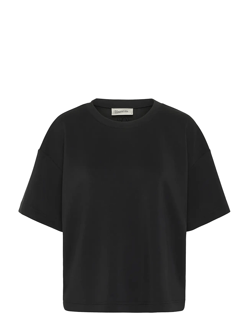 My Essential Wardrobe - HelleMW EMB Boxy Tee - t-shirts - black - 1