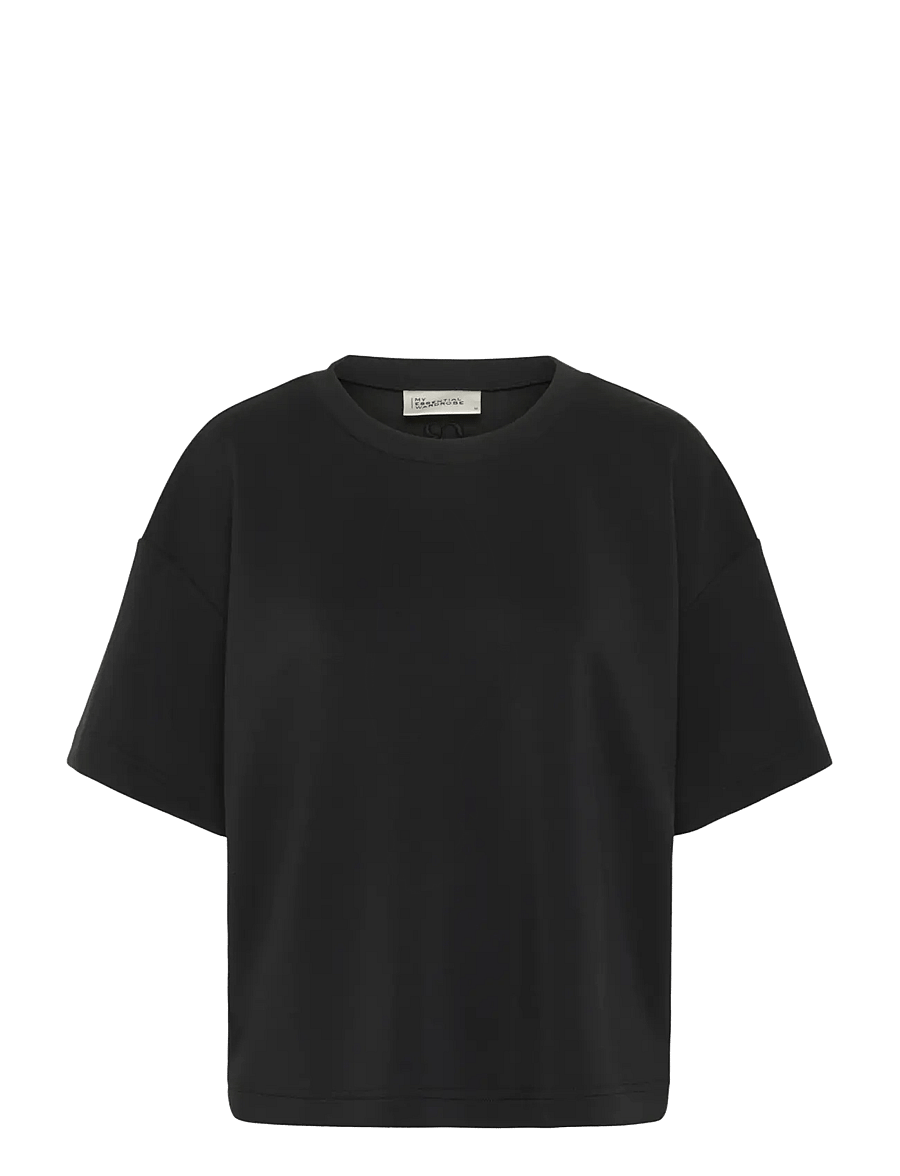 My Essential Wardrobe - HelleMW EMB Boxy Tee - t-shirts - black - 1