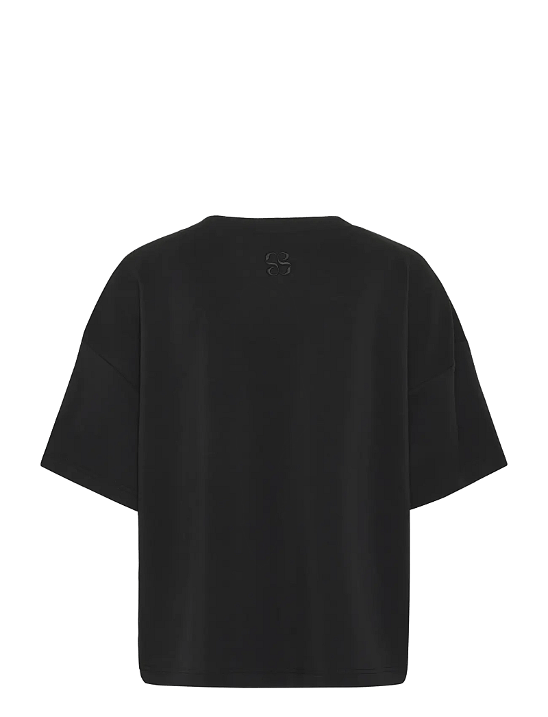 My Essential Wardrobe - HelleMW EMB Boxy Tee - t-shirts - black - 2