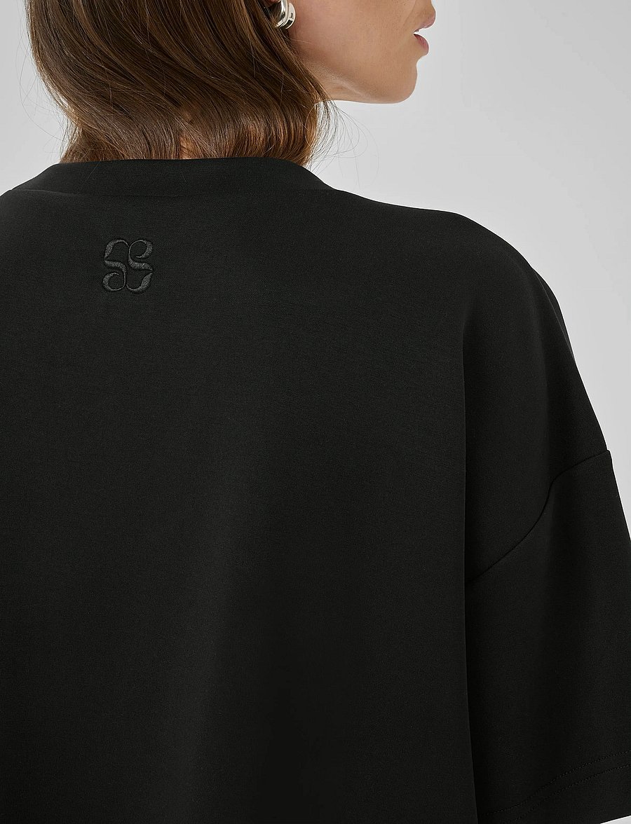 My Essential Wardrobe - HelleMW EMB Boxy Tee - t-shirts - black - 5