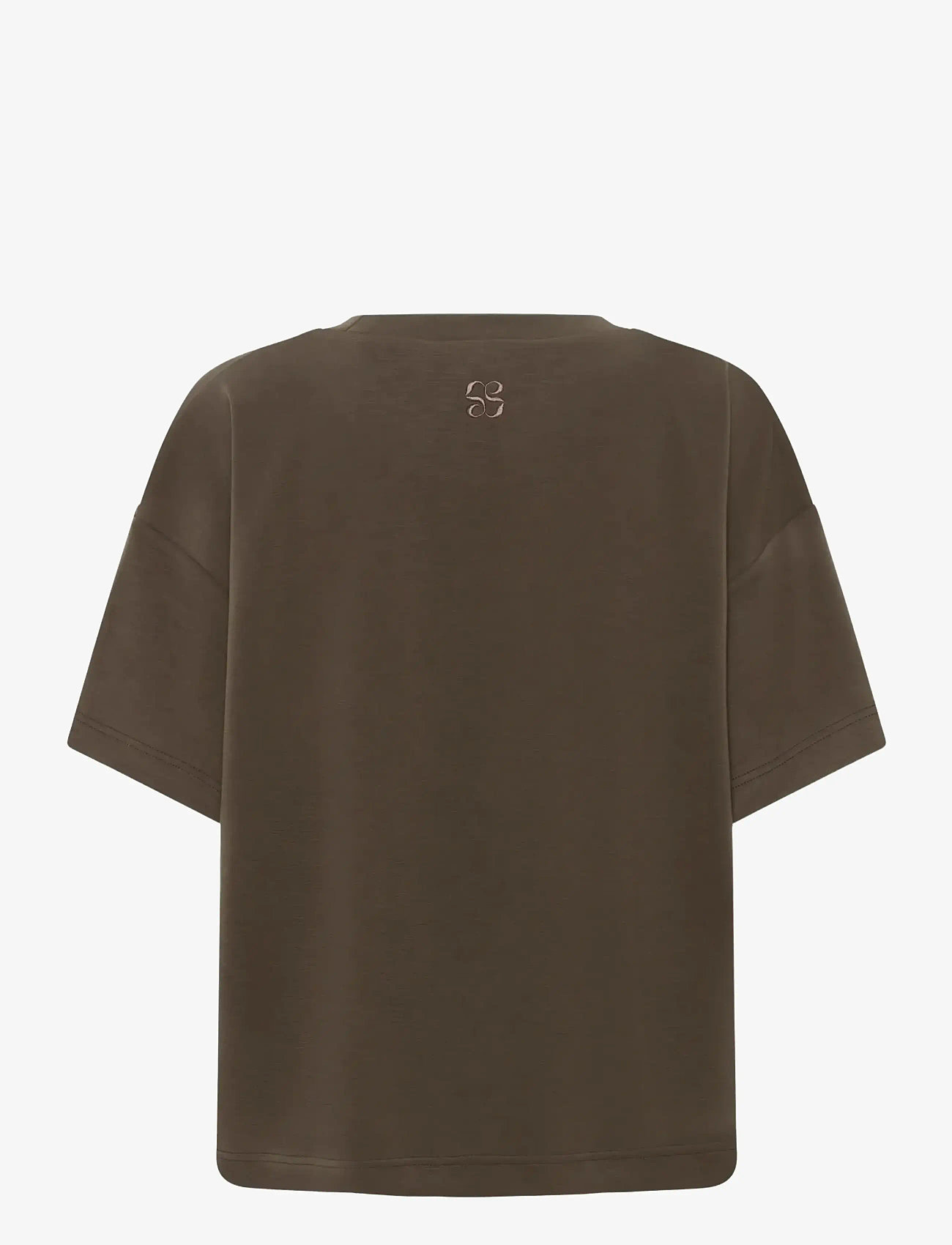 My Essential Wardrobe - HelleMW EMB Boxy Tee - t-shirts - major brown - 2