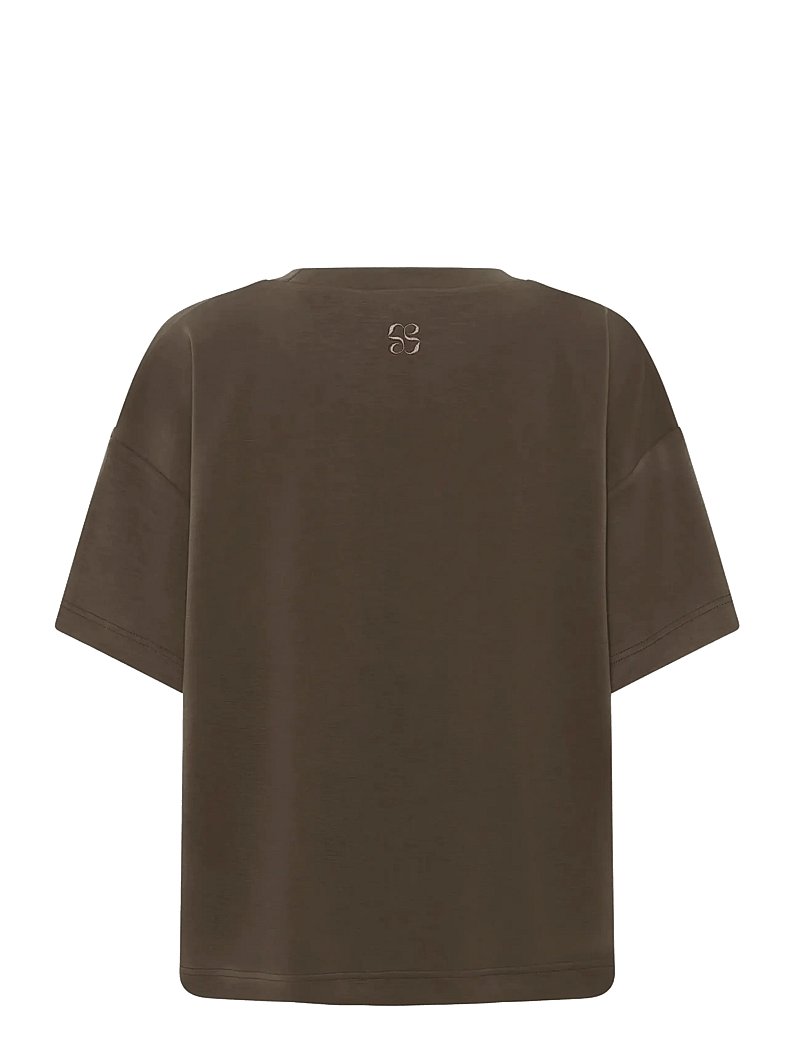 My Essential Wardrobe - HelleMW EMB Boxy Tee - t-shirts - major brown - 2
