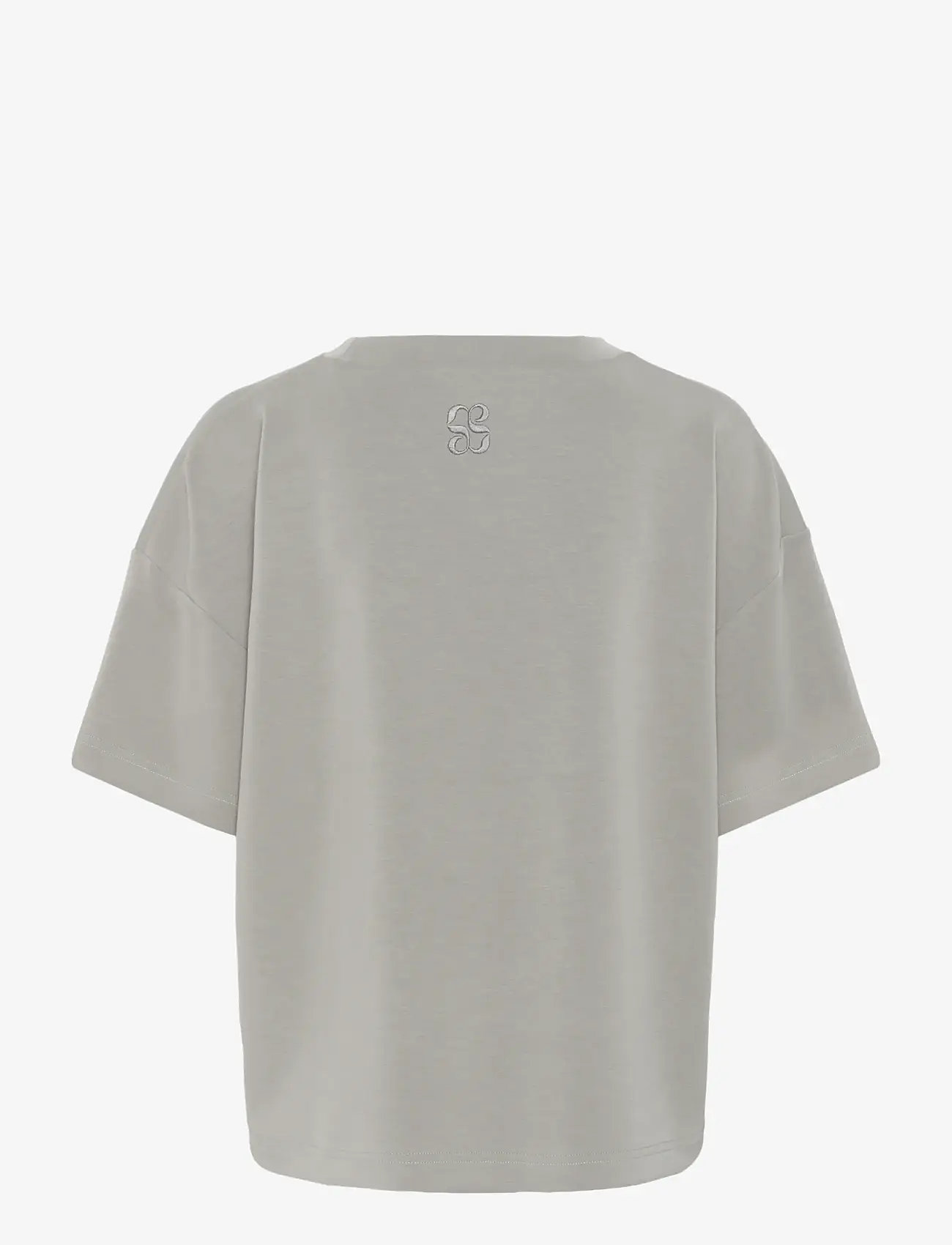 My Essential Wardrobe - HelleMW EMB Boxy Tee - t-shirts - moon mist - 2