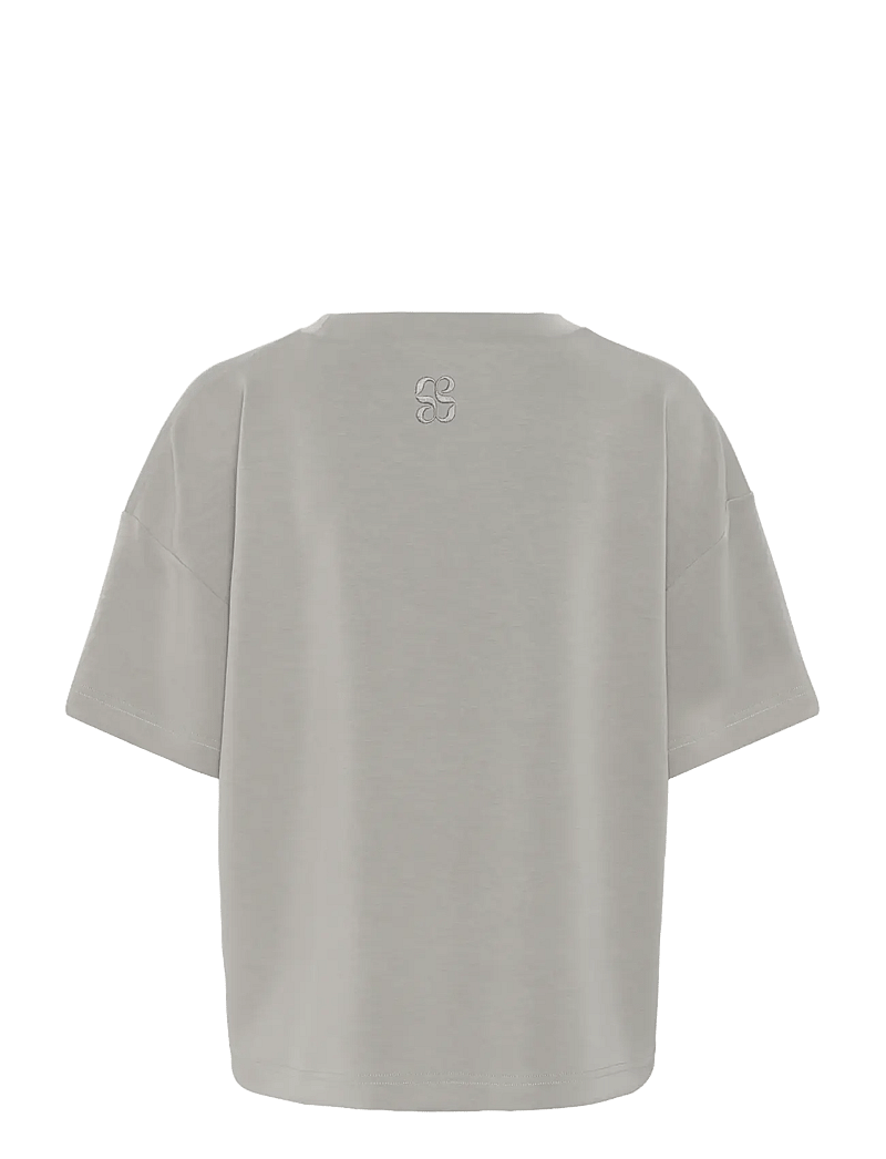 My Essential Wardrobe - HelleMW EMB Boxy Tee - t-shirts - moon mist - 2