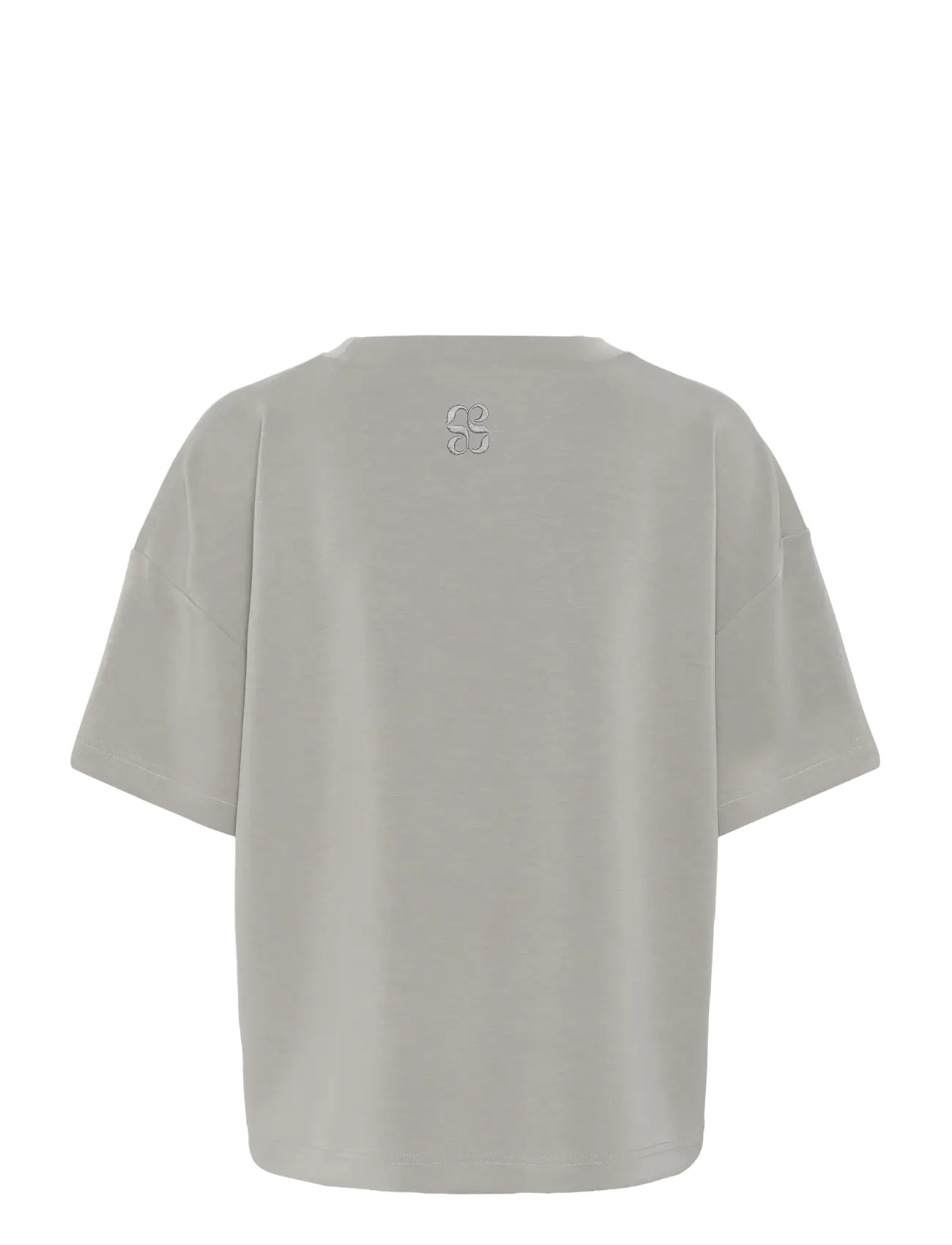 My Essential Wardrobe - HelleMW EMB Boxy Tee - t-shirts - moon mist - 2