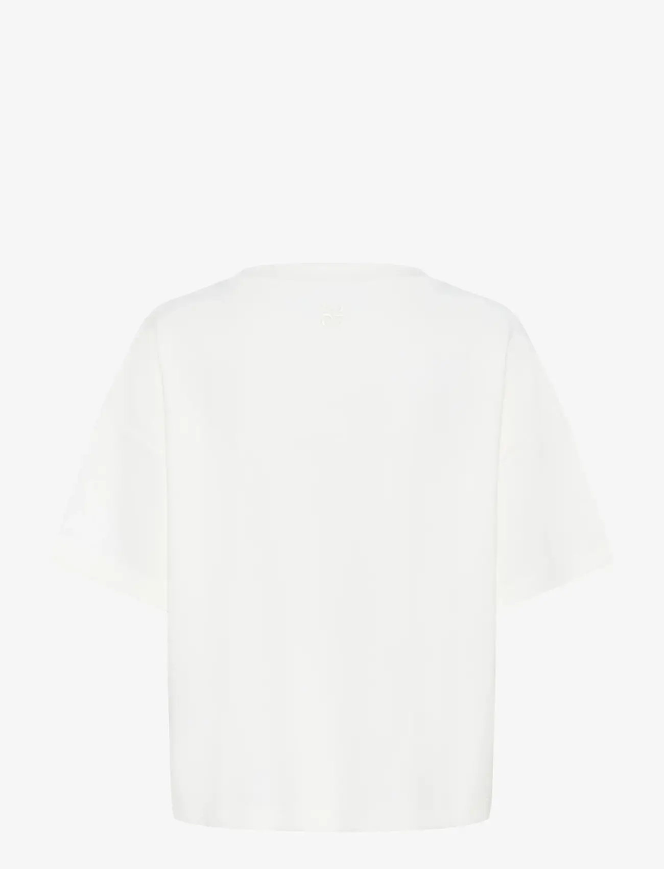 My Essential Wardrobe - HelleMW EMB Boxy Tee - t-shirts - snow white - 2